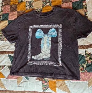 Graphic T-Shirt with Boot Design